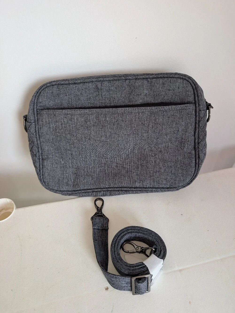 Lug Carousel XL Crossbody Bag in Heather Gray RFID Pocket